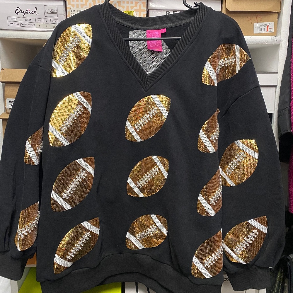 New Queen of Sparkle Black/Gold Sweater